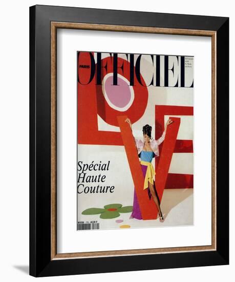 L'Officiel, March 1992 - Love, Le Mot Fétiche d'Yves Saint Laurent-Jonathan Lennard-Framed Premium Giclee Print