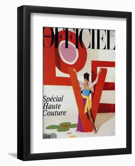 L'Officiel, March 1992 - Love, Le Mot Fétiche d'Yves Saint Laurent-Jonathan Lennard-Framed Premium Giclee Print