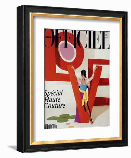 L'Officiel, March 1992 - Love, Le Mot Fétiche d'Yves Saint Laurent-Jonathan Lennard-Framed Premium Giclee Print