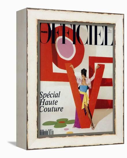 L'Officiel, March 1992 - Love, Le Mot Fétiche d'Yves Saint Laurent-Jonathan Lennard-Framed Stretched Canvas