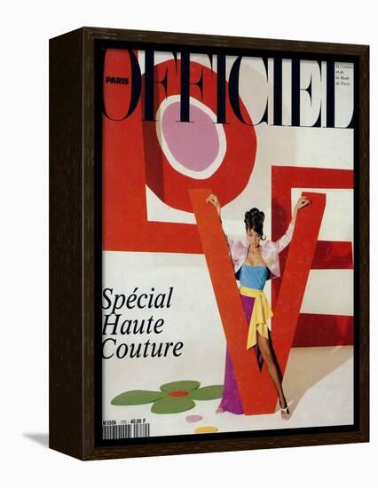 L'Officiel, March 1992 - Love, Le Mot Fétiche d'Yves Saint Laurent-Jonathan Lennard-Framed Stretched Canvas