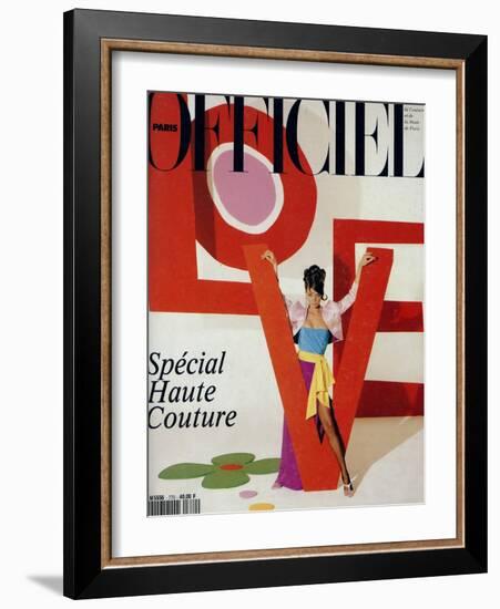 L'Officiel, March 1992 - Love, Le Mot Fétiche d'Yves Saint Laurent-Jonathan Lennard-Framed Art Print