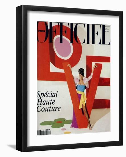 L'Officiel, March 1992 - Love, Le Mot Fétiche d'Yves Saint Laurent-Jonathan Lennard-Framed Art Print