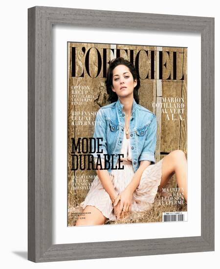 L'Officiel, March 2010 - Marion Cotillard Porte une Robe en Soie, Dior-Koto Bolofo-Framed Art Print