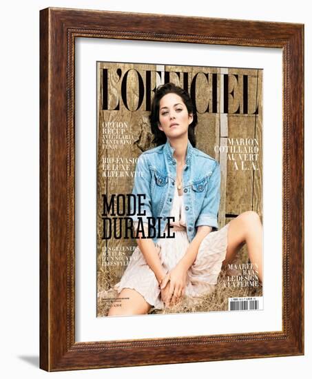 L'Officiel, March 2010 - Marion Cotillard Porte une Robe en Soie, Dior-Koto Bolofo-Framed Art Print