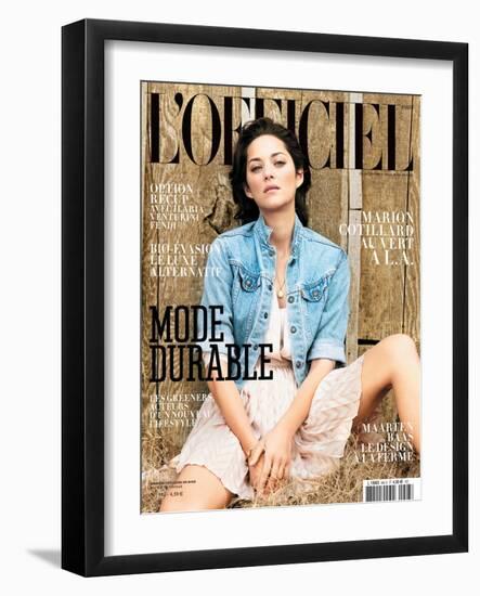 L'Officiel, March 2010 - Marion Cotillard Porte une Robe en Soie, Dior-Koto Bolofo-Framed Art Print