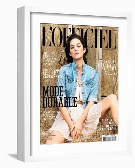 L'Officiel, March 2010 - Marion Cotillard Porte une Robe en Soie, Dior-Koto Bolofo-Framed Art Print