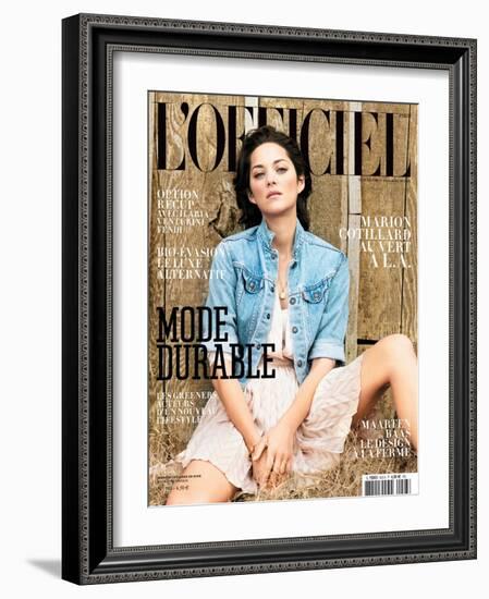 L'Officiel, March 2010 - Marion Cotillard Porte une Robe en Soie, Dior-Koto Bolofo-Framed Art Print