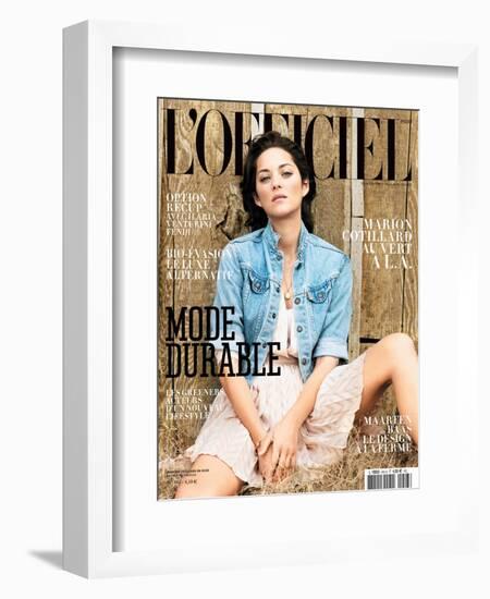 L'Officiel, March 2010 - Marion Cotillard Porte une Robe en Soie, Dior-Koto Bolofo-Framed Premium Giclee Print