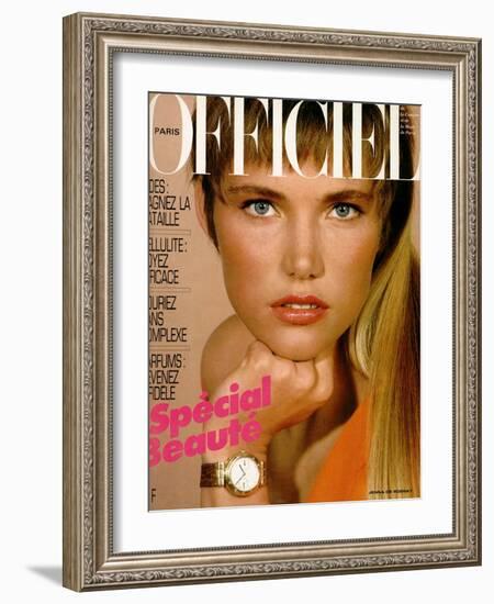 L'Officiel, May 1985 - Jenna de Rosnay-null-Framed Art Print