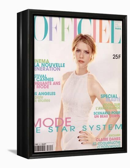 L'Officiel, May 1997 - Claire Danes en Chanel Boutique, Robe en Panne de Velours Blanche Irisée-Firooz Zahedi-Framed Stretched Canvas