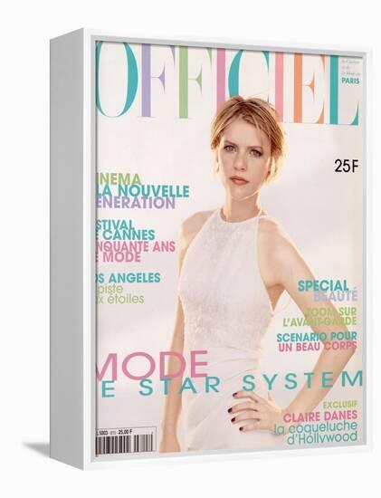 L'Officiel, May 1997 - Claire Danes en Chanel Boutique, Robe en Panne de Velours Blanche Irisée-Firooz Zahedi-Framed Stretched Canvas