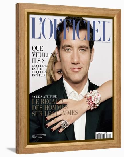 L'Officiel, May 2009 - Clive Owen Porte un Costume Giorgio Armani-Harri Peccinotti-Framed Stretched Canvas