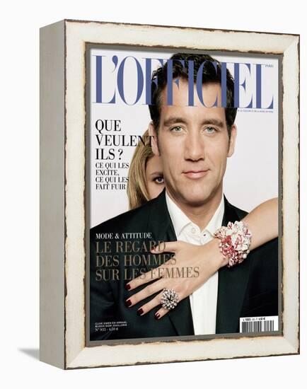 L'Officiel, May 2009 - Clive Owen Porte un Costume Giorgio Armani-Harri Peccinotti-Framed Stretched Canvas