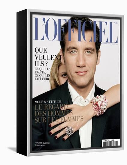 L'Officiel, May 2009 - Clive Owen Porte un Costume Giorgio Armani-Harri Peccinotti-Framed Stretched Canvas