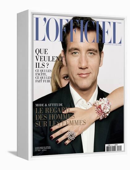 L'Officiel, May 2009 - Clive Owen Porte un Costume Giorgio Armani-Harri Peccinotti-Framed Stretched Canvas