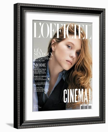 L'Officiel, May 2010 - Léa Seydoux Porte une Chemise en Soie, Ralph Lauren Collection-Paul Wetherell-Framed Art Print