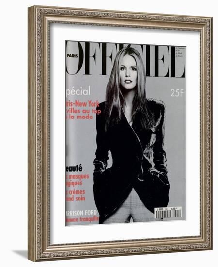 L'Officiel, November 1994 - Elle Mc Pherson Habillée Par Giorgio Armani-Francesco Scavullo-Framed Art Print