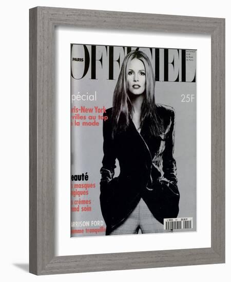 L'Officiel, November 1994 - Elle Mc Pherson Habillée Par Giorgio Armani-Francesco Scavullo-Framed Art Print