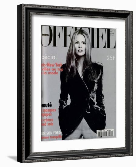 L'Officiel, November 1994 - Elle Mc Pherson Habillée Par Giorgio Armani-Francesco Scavullo-Framed Art Print