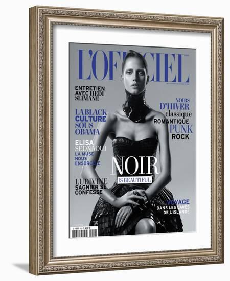 L'Officiel, November 2010 - Noir Is Beautiful, Kasia-René Habermacher-Framed Art Print