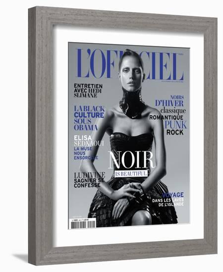 L'Officiel, November 2010 - Noir Is Beautiful, Kasia-René Habermacher-Framed Art Print