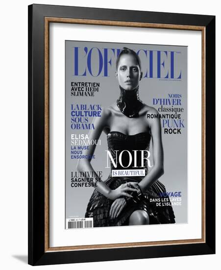 L'Officiel, November 2010 - Noir Is Beautiful, Kasia-René Habermacher-Framed Art Print