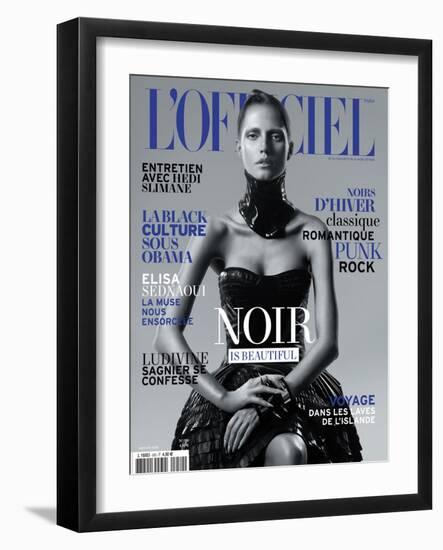 L'Officiel, November 2010 - Noir Is Beautiful, Kasia-René Habermacher-Framed Art Print