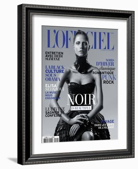 L'Officiel, November 2010 - Noir Is Beautiful, Kasia-René Habermacher-Framed Art Print