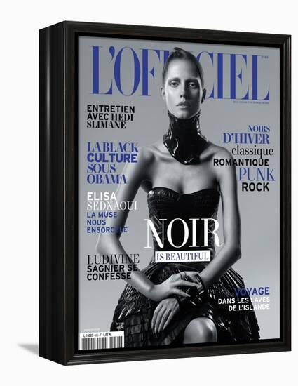 L'Officiel, November 2010 - Noir Is Beautiful, Kasia-René Habermacher-Framed Stretched Canvas