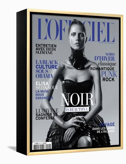 L'Officiel, November 2010 - Noir Is Beautiful, Kasia-René Habermacher-Framed Stretched Canvas