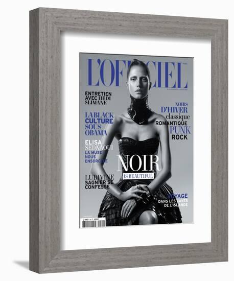 L'Officiel, November 2010 - Noir Is Beautiful, Kasia-René Habermacher-Framed Premium Giclee Print