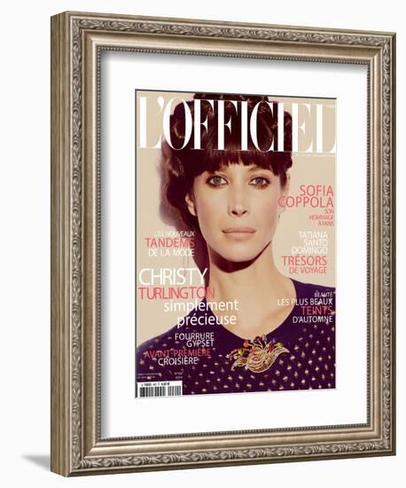 L'Officiel, November 2011 - Christy Turlington-Guy Aroch-Framed Premium Giclee Print