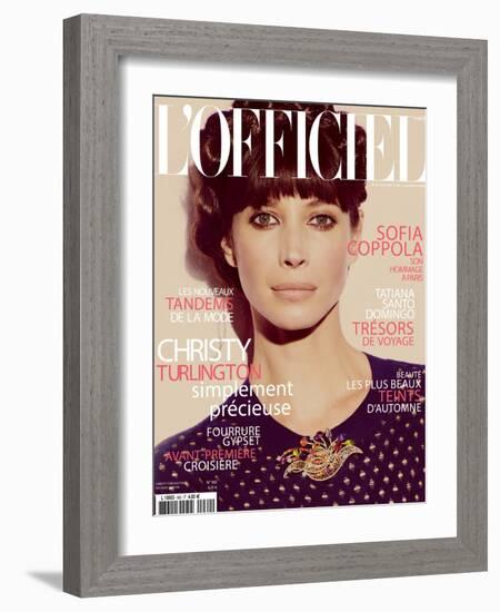 L'Officiel, November 2011 - Christy Turlington-Guy Aroch-Framed Art Print