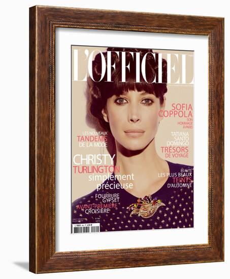 L'Officiel, November 2011 - Christy Turlington-Guy Aroch-Framed Art Print