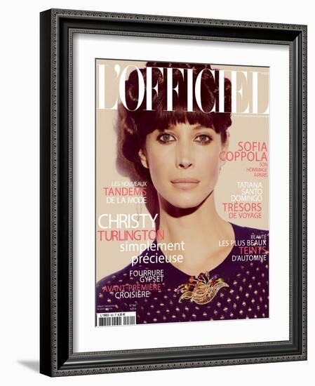 L'Officiel, November 2011 - Christy Turlington-Guy Aroch-Framed Art Print