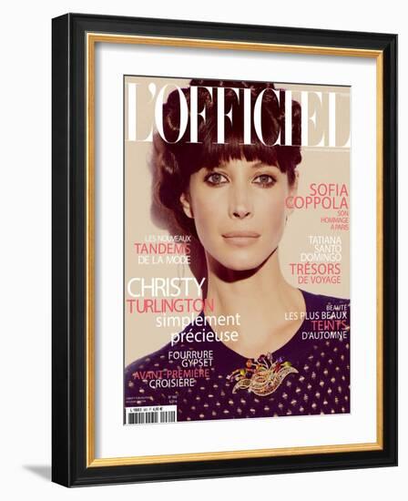 L'Officiel, November 2011 - Christy Turlington-Guy Aroch-Framed Art Print