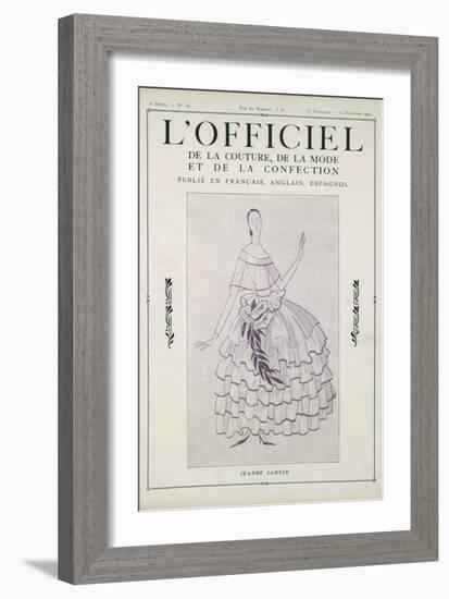 L'Officiel, November-December 1922-Jeanne Lanvin-Framed Art Print