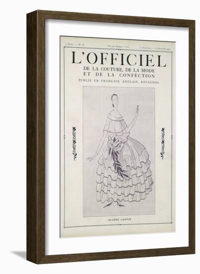 L'Officiel, November-December 1922-Jeanne Lanvin-Framed Art Print