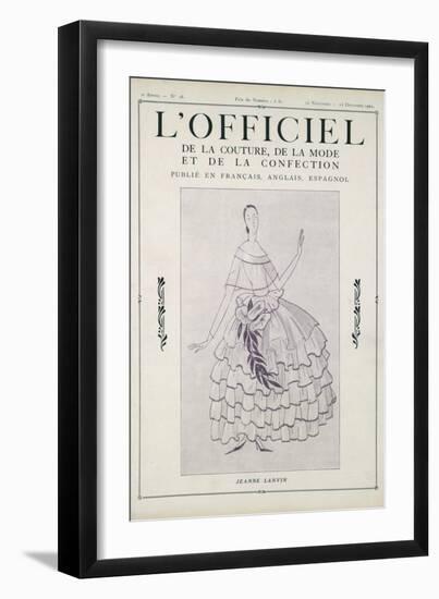L'Officiel, November-December 1922-Jeanne Lanvin-Framed Art Print