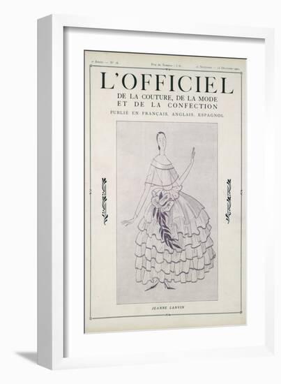 L'Officiel, November-December 1922-Jeanne Lanvin-Framed Art Print
