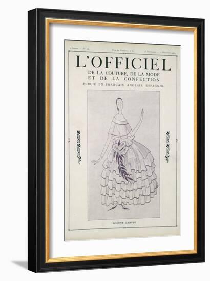 L'Officiel, November-December 1922-Jeanne Lanvin-Framed Art Print