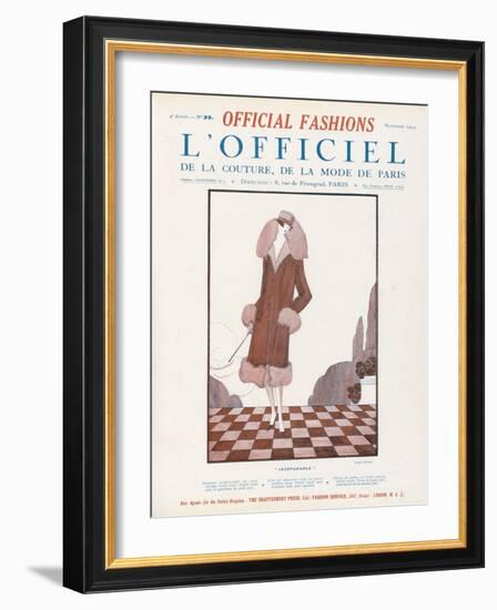 L'Officiel, October 1924 - Chambéry-Worth-Framed Art Print