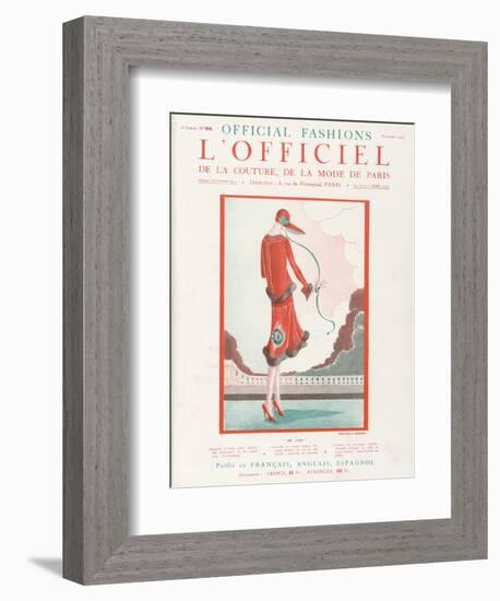 L'Officiel, October 1925 - de Loin-Martial et Armand-Framed Premium Giclee Print