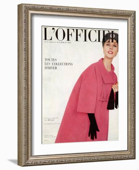 L'Officiel, October 1959 - Ensemble du Soir de Givenchy-Philippe Pottier-Framed Art Print