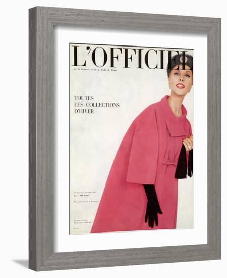 L'Officiel, October 1959 - Ensemble du Soir de Givenchy-Philippe Pottier-Framed Art Print