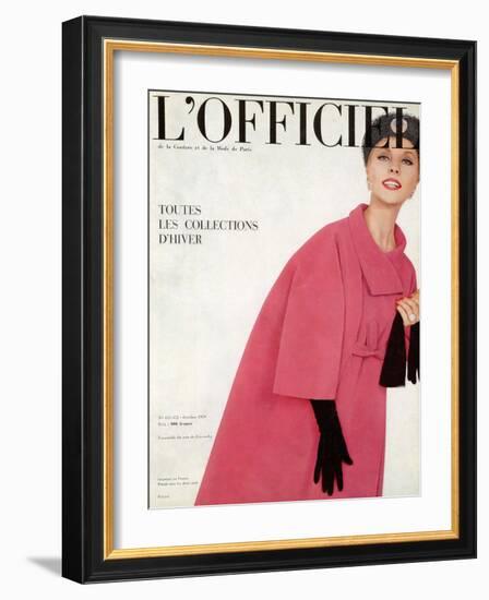 L'Officiel, October 1959 - Ensemble du Soir de Givenchy-Philippe Pottier-Framed Art Print