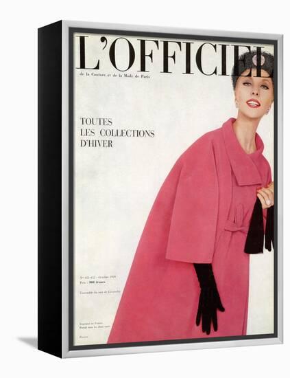 L'Officiel, October 1959 - Ensemble du Soir de Givenchy-Philippe Pottier-Framed Stretched Canvas