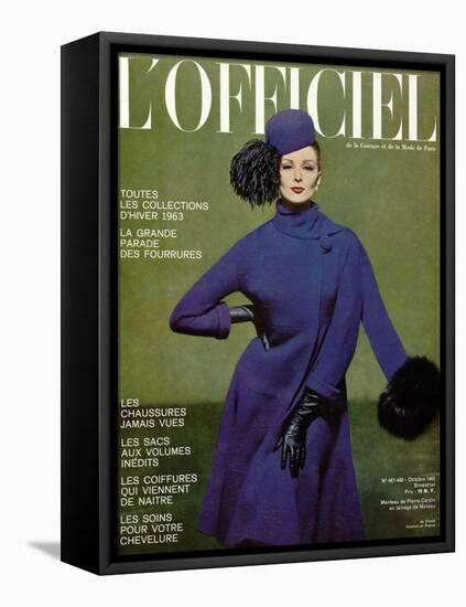 L'Officiel, October 1962 - Manteau de Pierre Cardin en Lainage de Moreau-Roland de Vassal-Framed Stretched Canvas