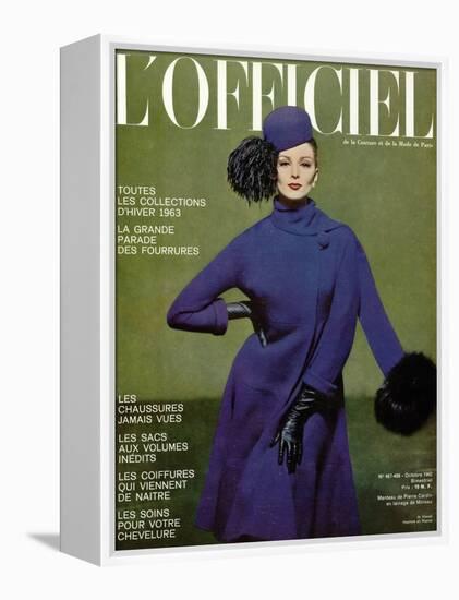 L'Officiel, October 1962 - Manteau de Pierre Cardin en Lainage de Moreau-Roland de Vassal-Framed Stretched Canvas